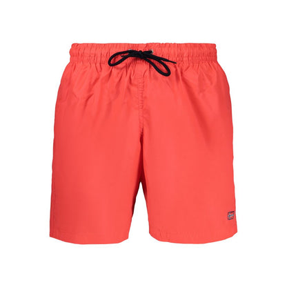 Norway 1963 Red Men's Swim Boxer with Adjustable Waist and Pockets