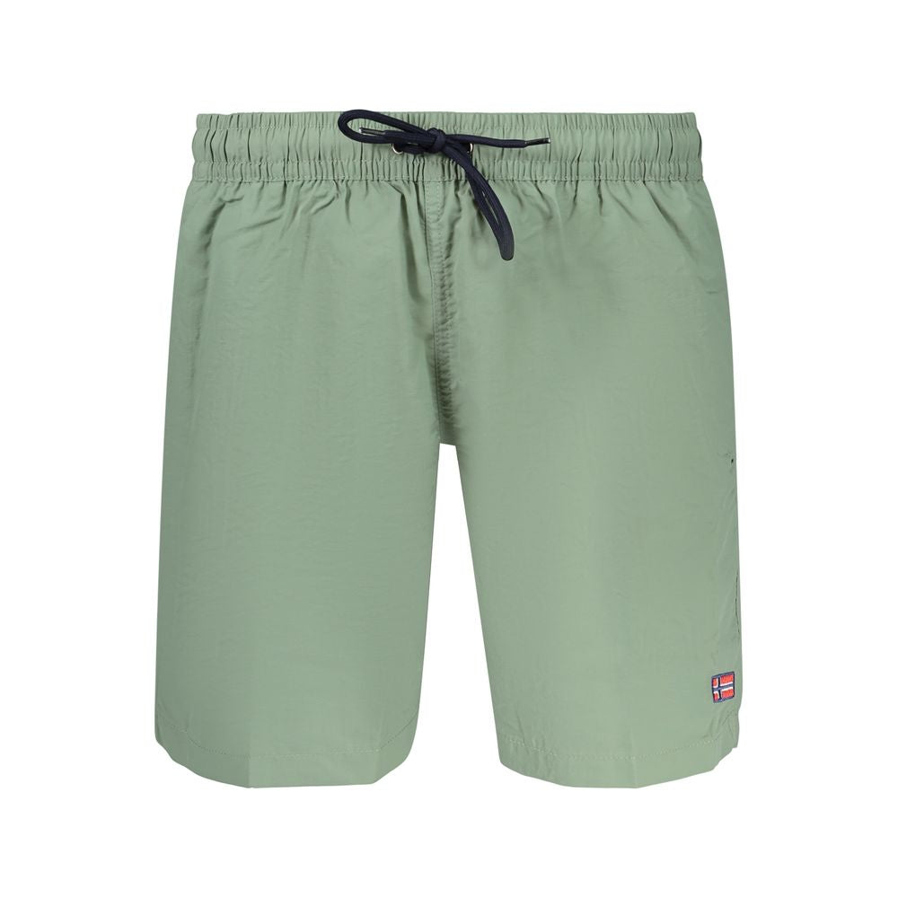 Norway 1963 Green Men’s Swim Boxers with Elastic Waist and Pockets