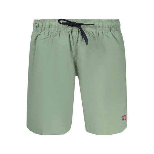 Norway 1963 Green Men’s Swim Boxers with Elastic Waist and Pockets