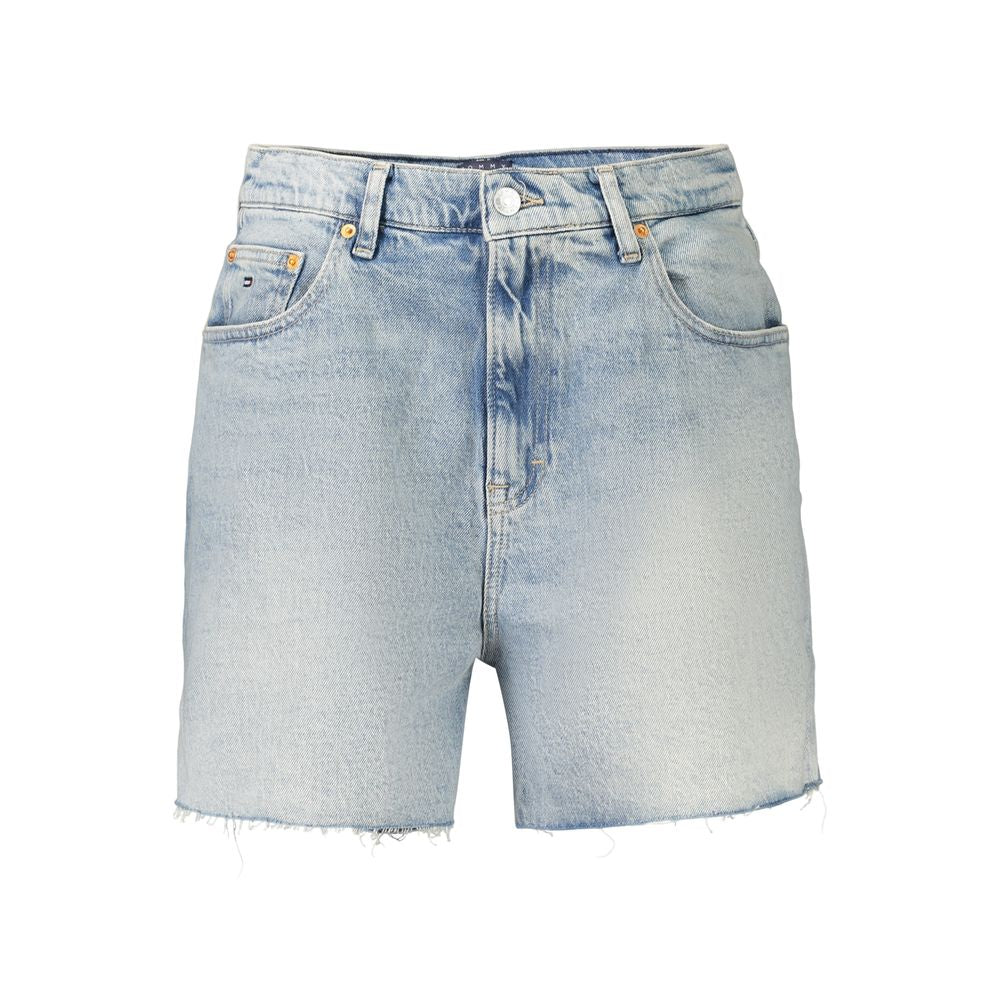 Tommy Hilfiger Azzurro Cotton Women's Mom Shorts Light Blue