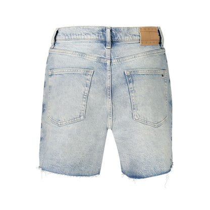 Tommy Hilfiger Azzurro Cotton Women's Mom Shorts Light Blue