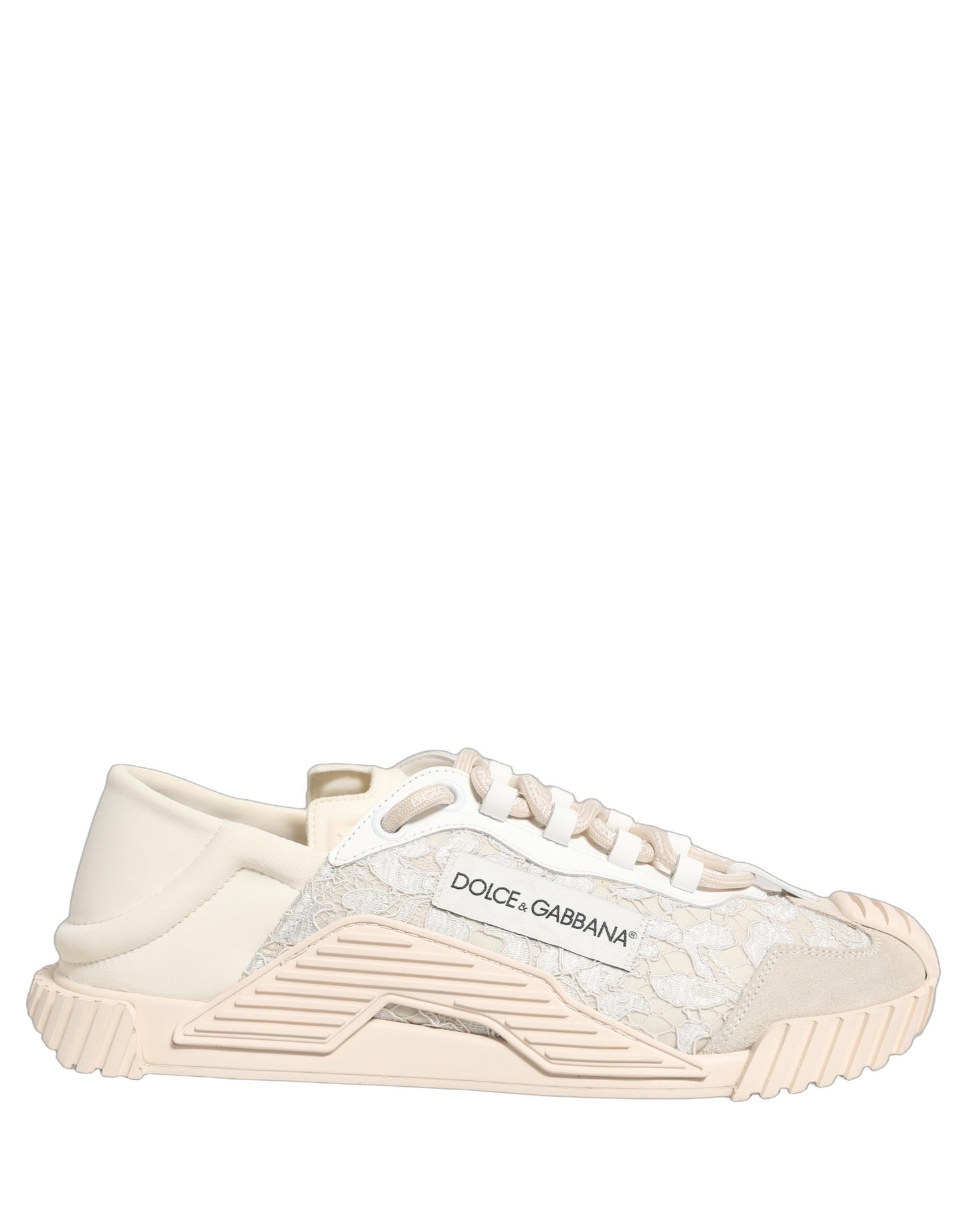 Dolce & Gabbana White Lace NS1 Low Top Sneakers