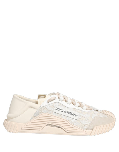 Dolce & Gabbana White Lace NS1 Low Top Sneakers
