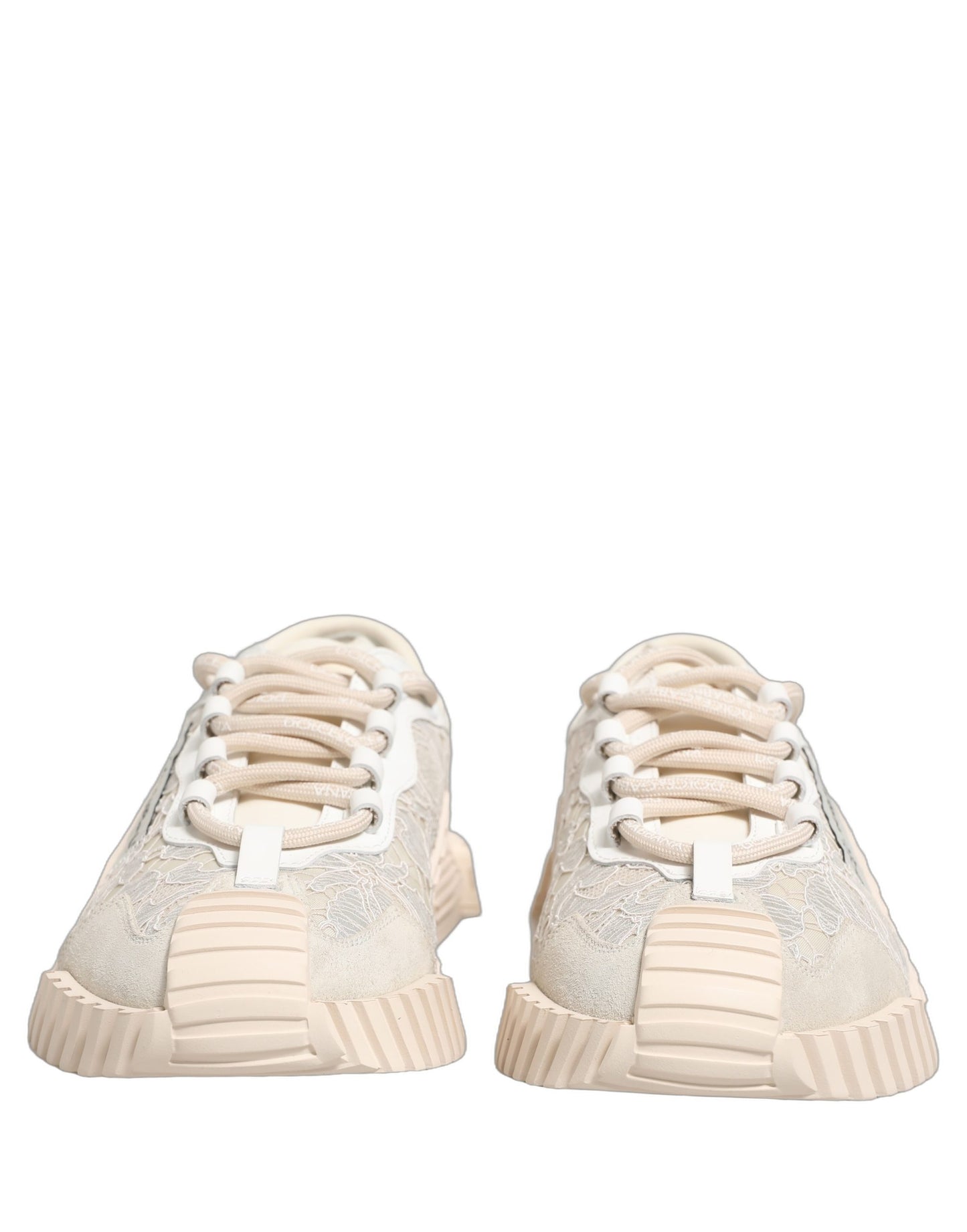 Dolce & Gabbana White Lace NS1 Low Top Sneakers