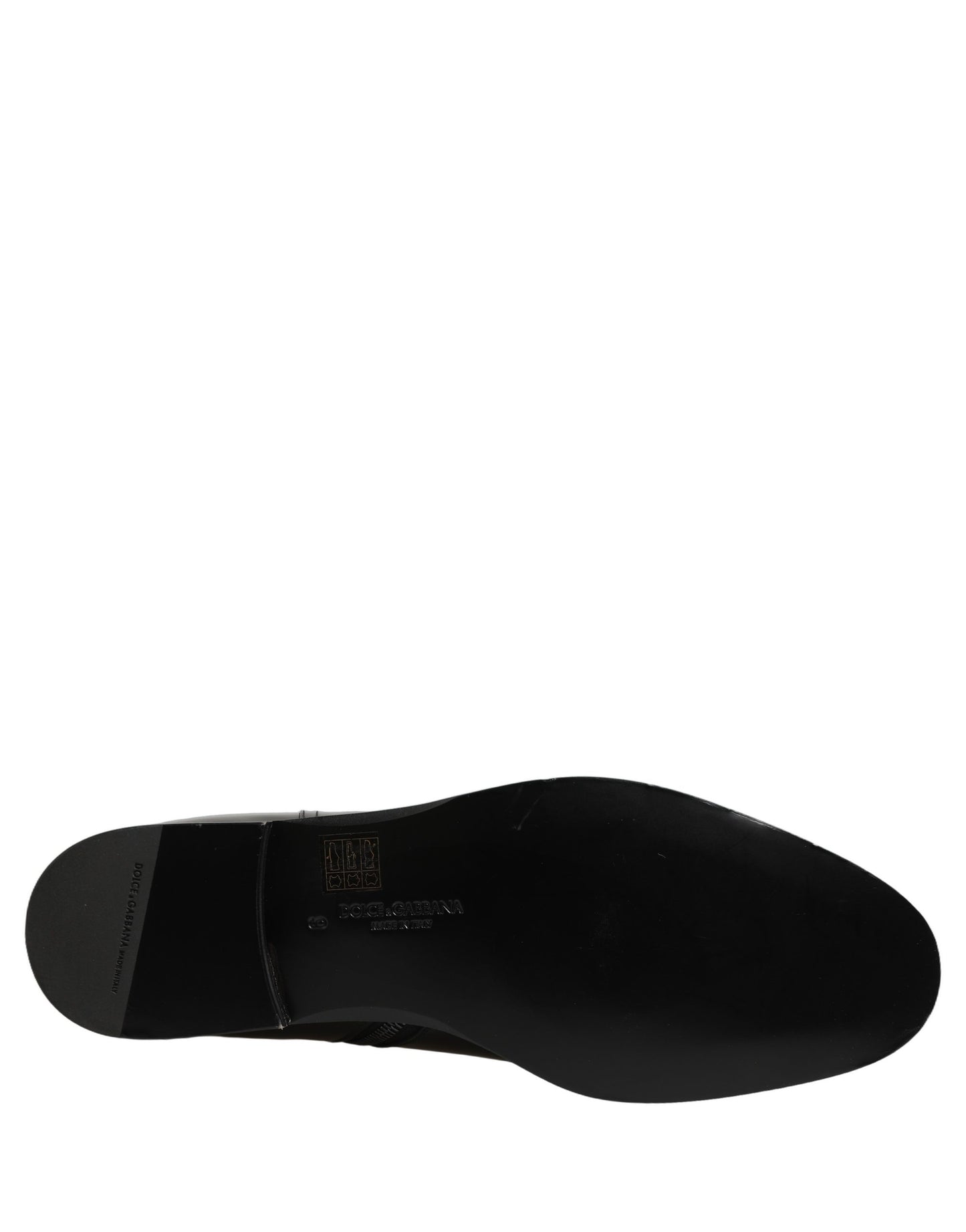 Dolce & Gabbana Black Leather Logo Buckle Mid Calf Boots