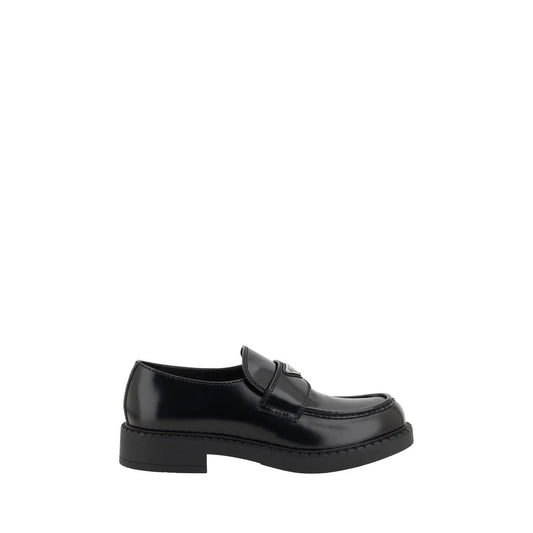 Prada Black Calf Leather Bos Taurus Platform Loafers for Men