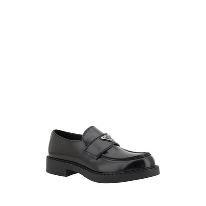 Prada Black Calf Leather Bos Taurus Platform Loafers for Men