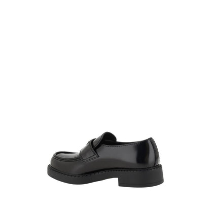 Prada Black Calf Leather Bos Taurus Platform Loafers for Men