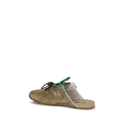 Miu Miu x New Balance Beige Calf Leather 530 SL Faded Suede Sneaker Mules