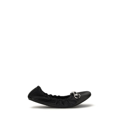 Gucci Black Calf Leather Prima Ballet Flats