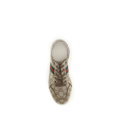 Gucci Beige GG Canvas Stretch Sneakers