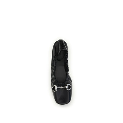 Gucci Black Calf Leather Prima Ballet Flats