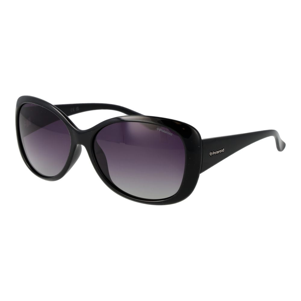 Polaroid Women's Sunglasses – Black Polycarbonate Frame, Purple Gradient Lenses