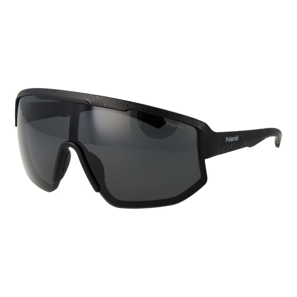 Polaroid Black Polycarbonate Sunglasses – Grey Lenses, Half-Rim Design