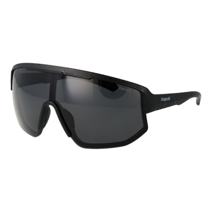 Polaroid Black Polycarbonate Sunglasses – Grey Lenses, Half-Rim Design