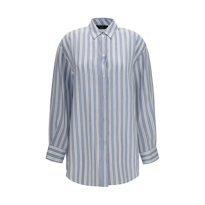Gucci Blue Silk Shirt Baiadera Silk Jacquard Shirt
