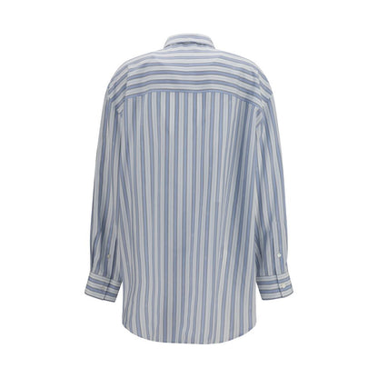 Gucci Blue Silk Shirt Baiadera Silk Jacquard Shirt