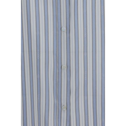 Gucci Blue Silk Shirt Baiadera Silk Jacquard Shirt