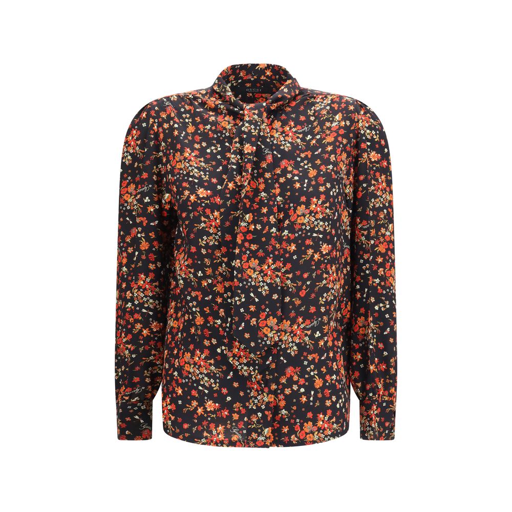 Gucci Multicolor Flora Print Silk Shirt