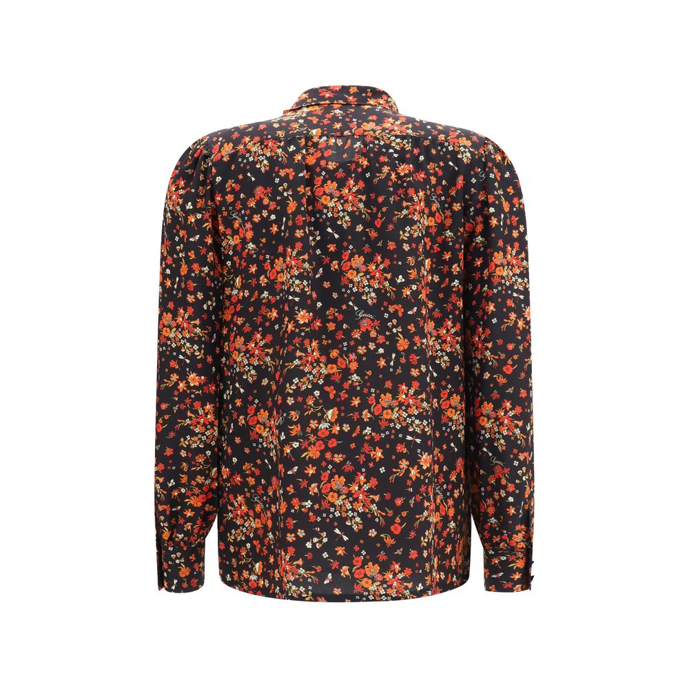 Gucci Multicolor Flora Print Silk Shirt