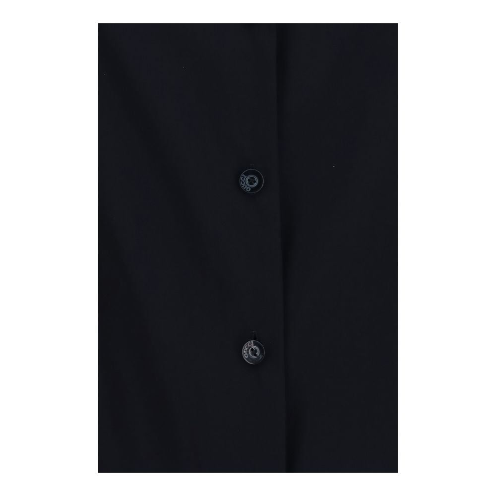 Gucci Black Stretch Silk Chiffon Dress Shirt