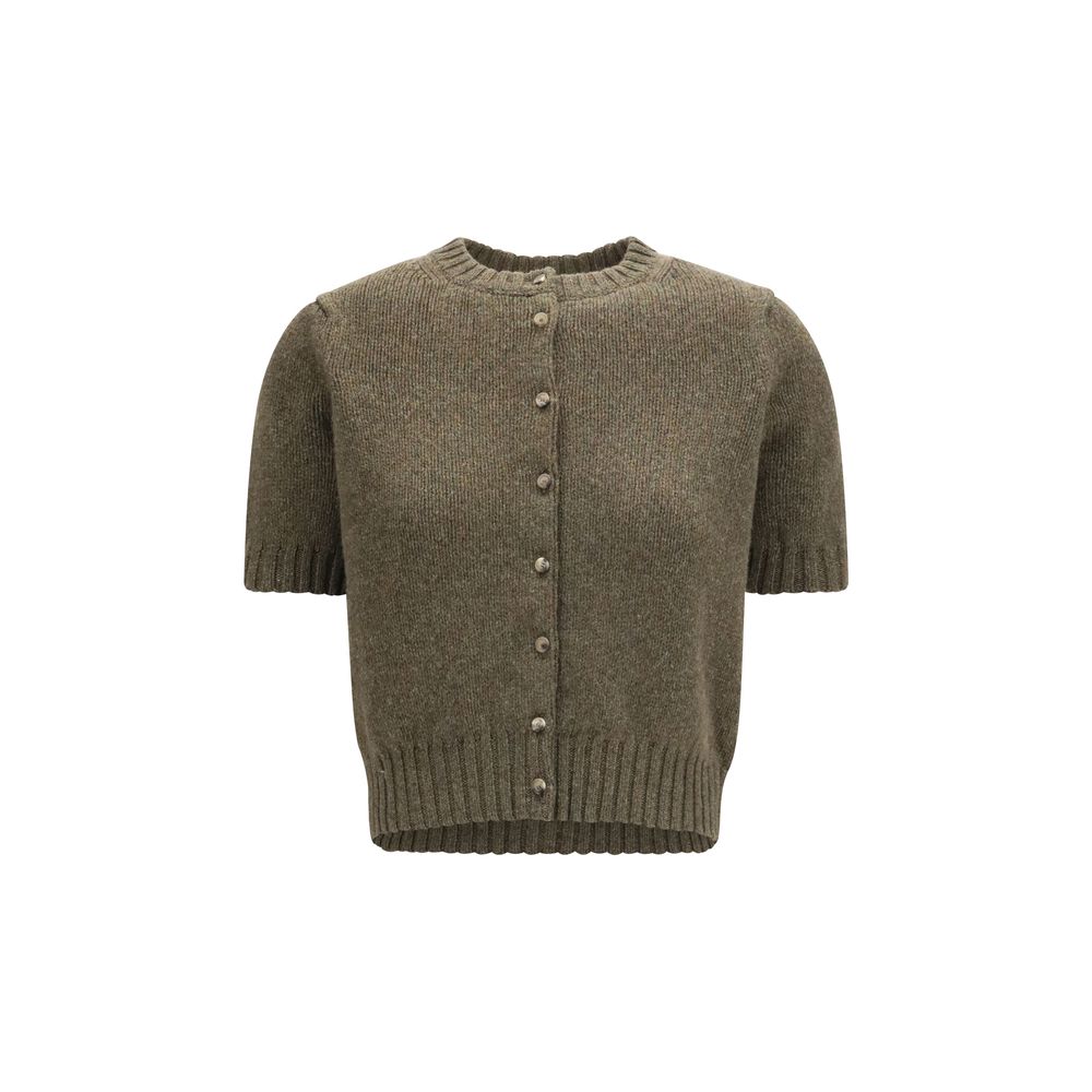 Khaite Bicolor Cashmere Cardigan - Nora Cardigan in Green