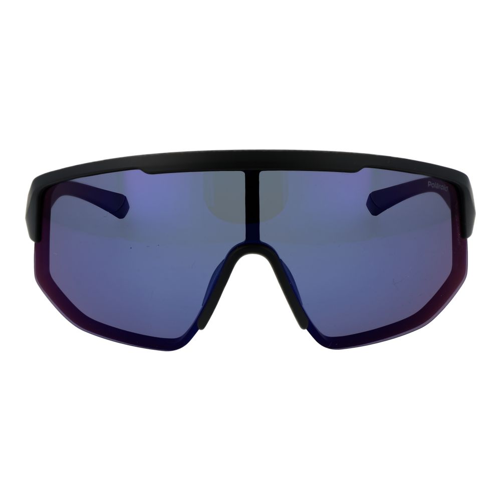 Polaroid Unisex Sunglasses – Black Half-Rim Frame, Grey Polarized Lenses