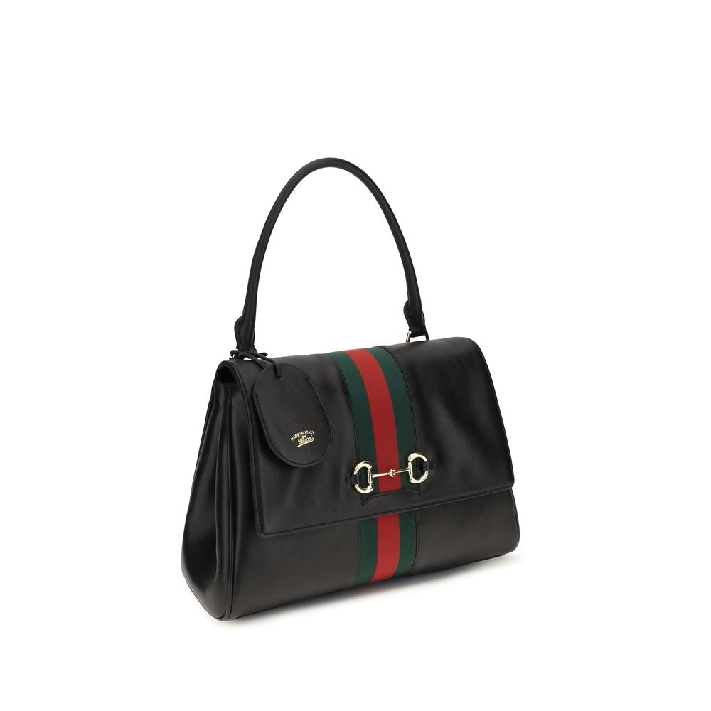 Gucci Black Calf Leather Medium Paparazzo Handbag