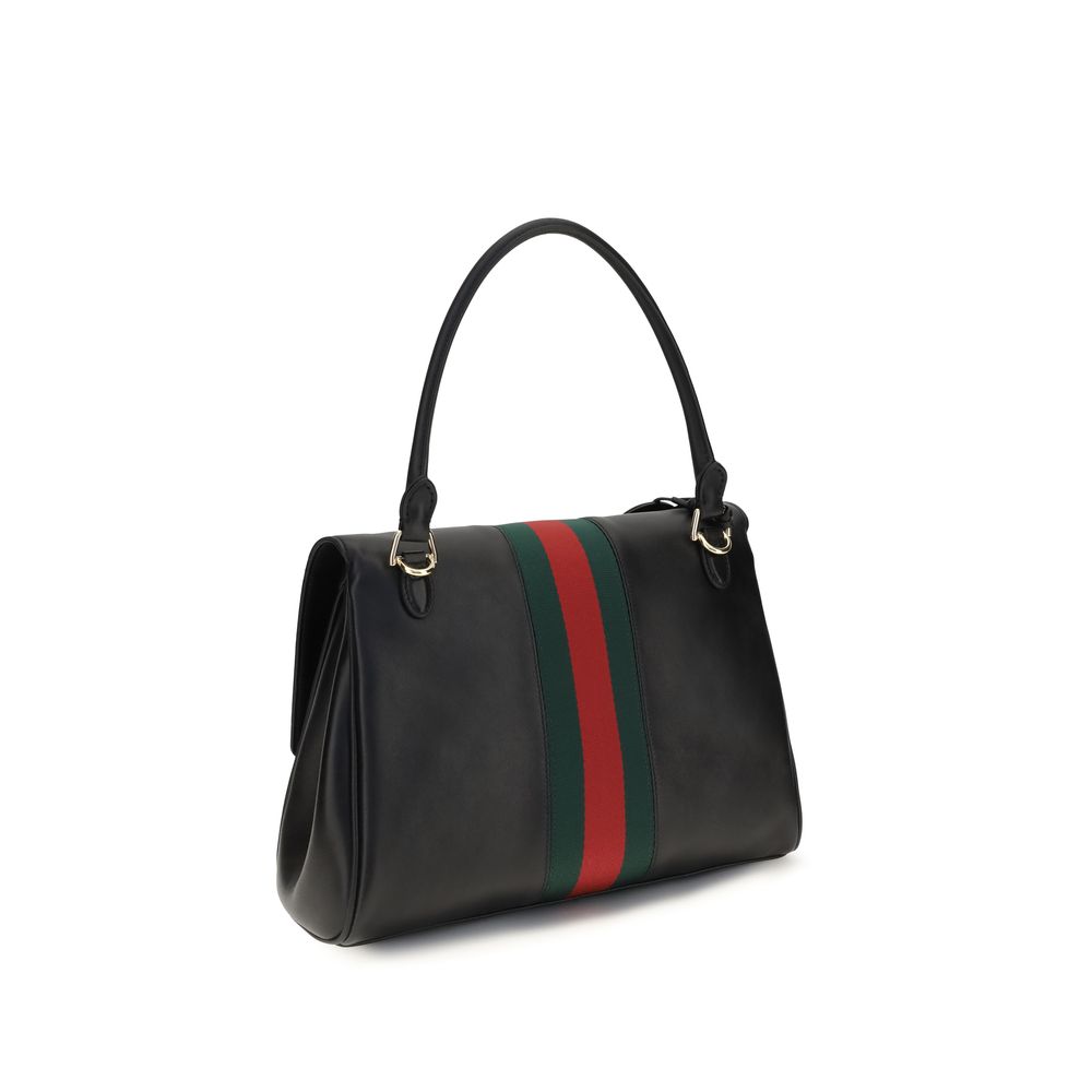 Gucci Black Calf Leather Medium Paparazzo Handbag