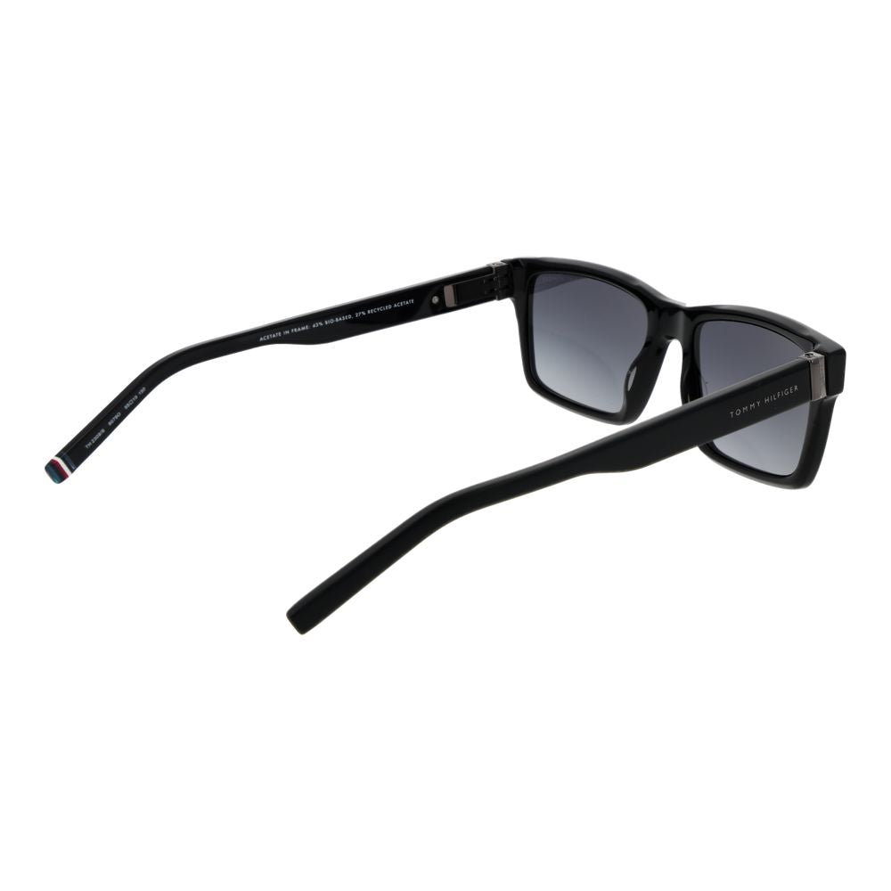 Tommy Hilfiger Men’s Sunglasses – Black Acetate Frame, Grey Gradient Lenses