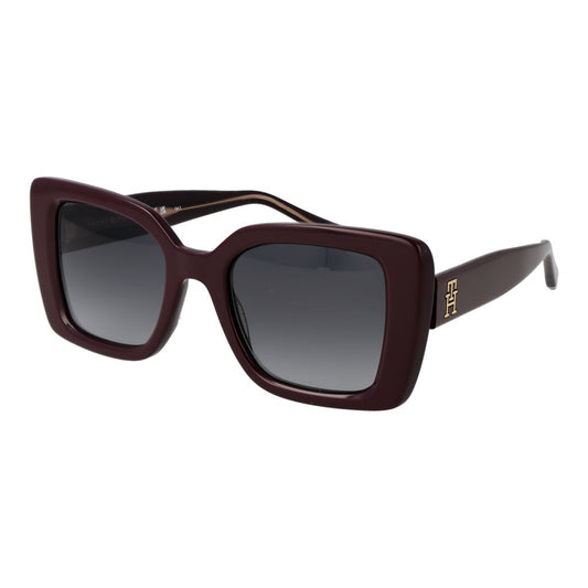 Tommy Hilfiger Women’s Sunglasses – Burgundy Frame, Grey Gradient Lenses