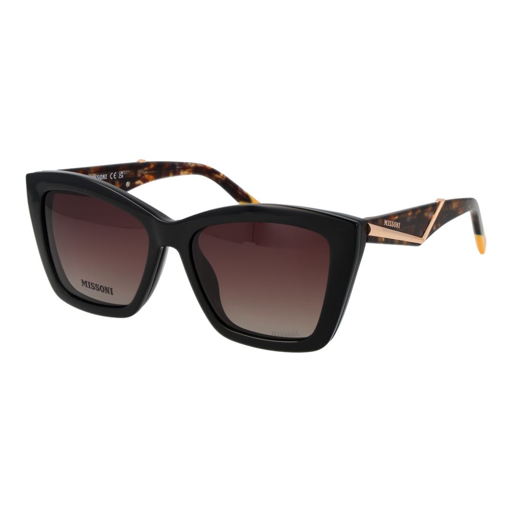 Missoni Women’s Sunglasses – Black Cat Eye Frame, Red Lenses