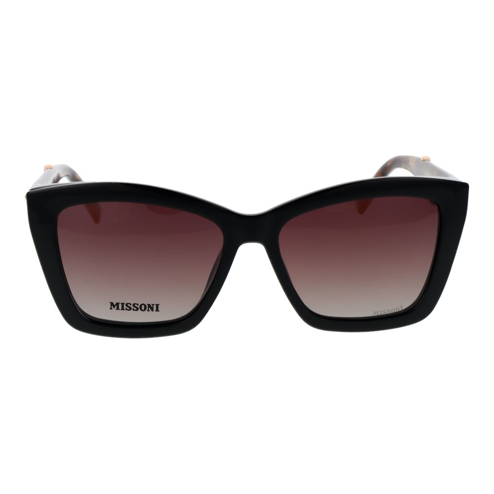 Missoni Women’s Sunglasses – Black Cat Eye Frame, Red Lenses