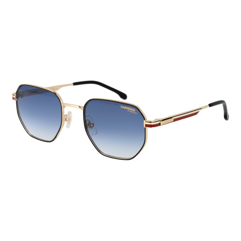 Carrera Men's Sunglasses – Gold Metal Frame, Blue Gradient Lenses