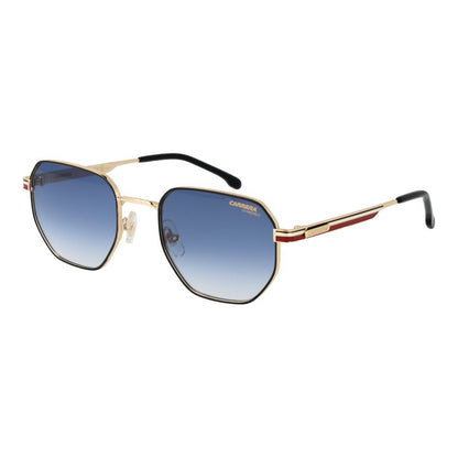 Carrera Men's Sunglasses – Gold Metal Frame, Blue Gradient Lenses