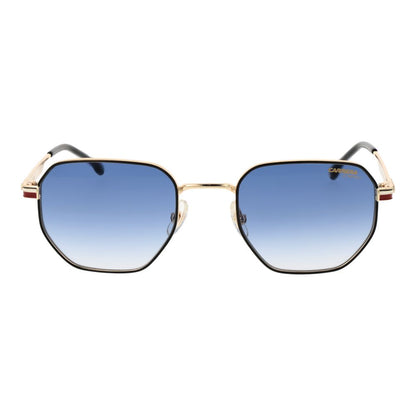 Carrera Men's Sunglasses – Gold Metal Frame, Blue Gradient Lenses