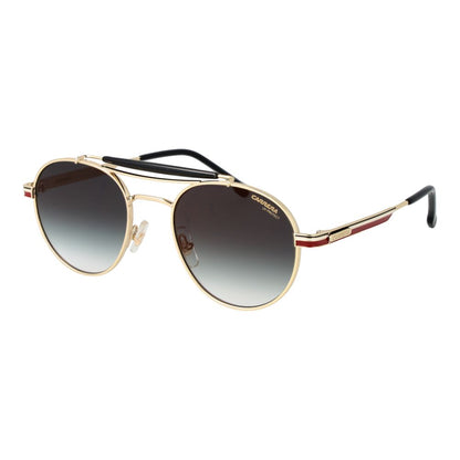 Carrera Gold Metal Sunglasses – Unisex Full-Rim Frame, Green Gradient Lenses