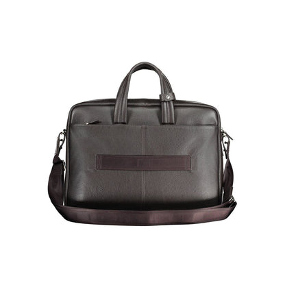 Piquadro Brown Leather Men's Briefcase