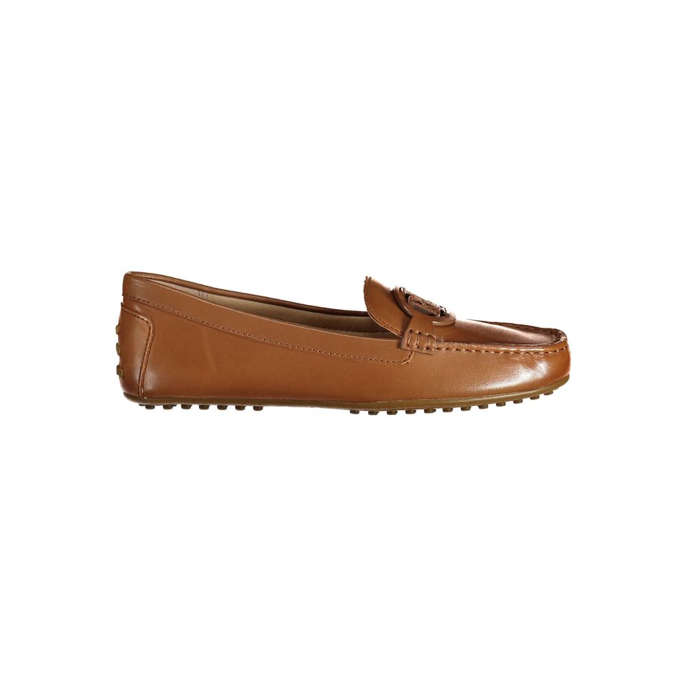 Ralph Lauren Brown Leather Women's Shoe - Slip-On Loafers
