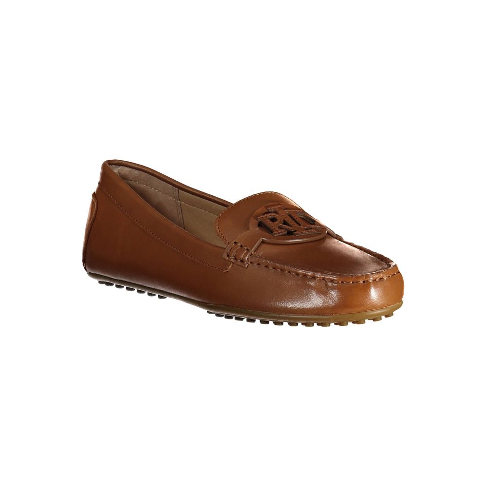 Ralph Lauren Brown Leather Women's Shoe - Slip-On Loafers