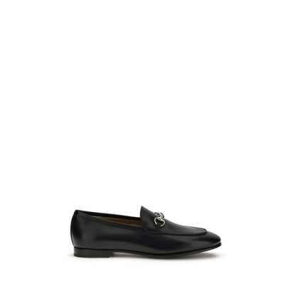 Gucci Black Calf Leather Jordaan Slip-On Loafers