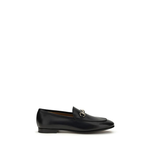 Gucci Black Calf Leather Jordaan Slip-On Loafers