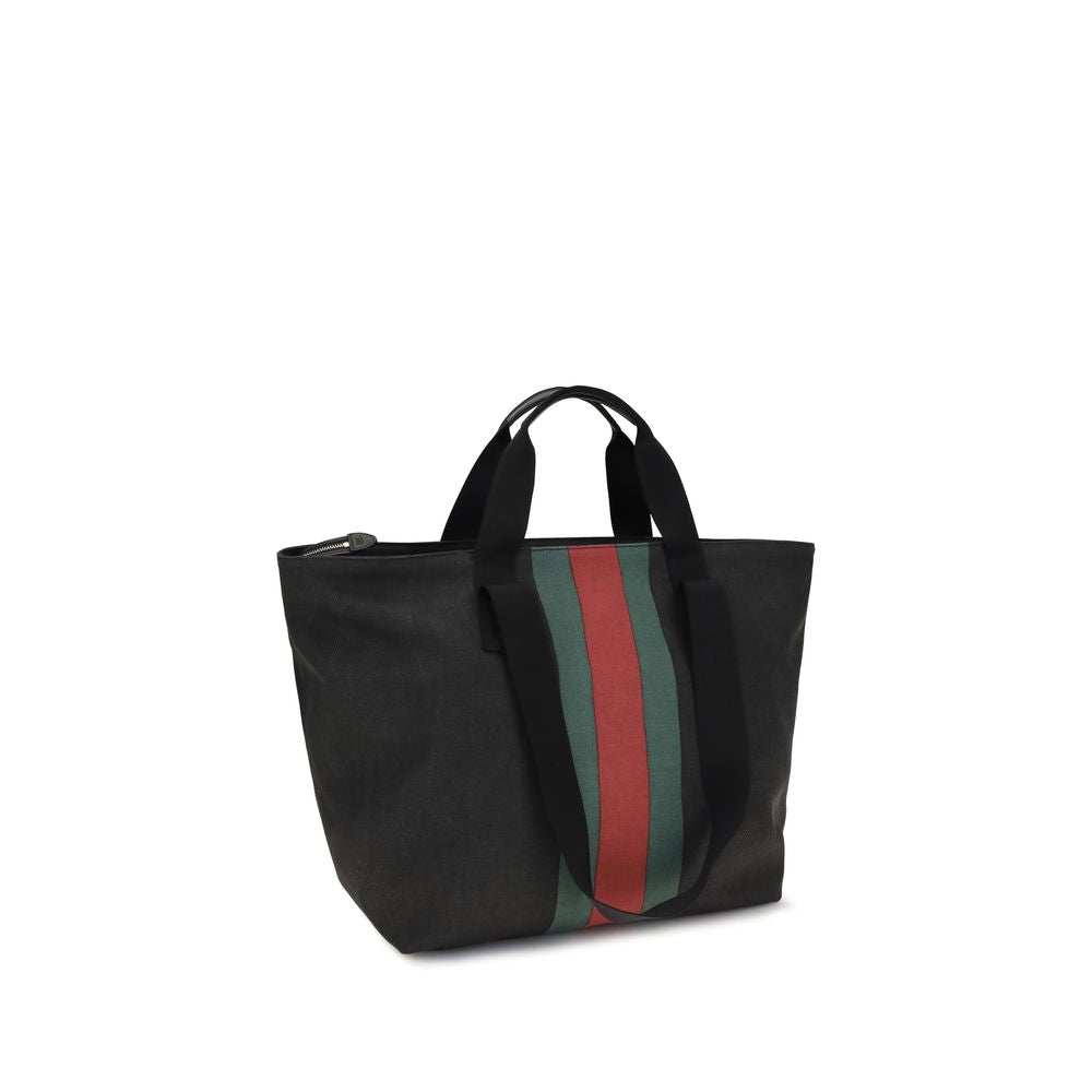 Gucci Black Web Tote Bag