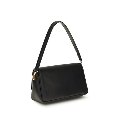 Tory Burch Black Calf Leather Bos Taurus Charlie Shoulder Bag