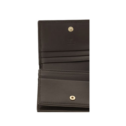 Gucci Brown Chevron Matelassé Nappa Leather Small GG Marmont Wallet