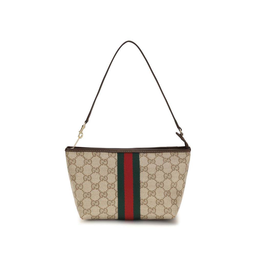 Gucci Beige GG Canvas Pouch with Strap and Web