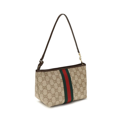 Gucci Beige GG Canvas Pouch with Strap and Web