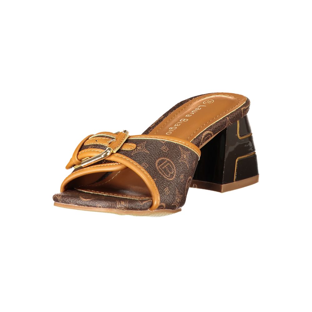 Laura Biagiotti Roma Brown Polyurethane Women Sandal