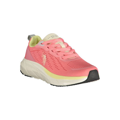 U.S. POLO ASSN. Pink Polyurethane Women's Sneakers