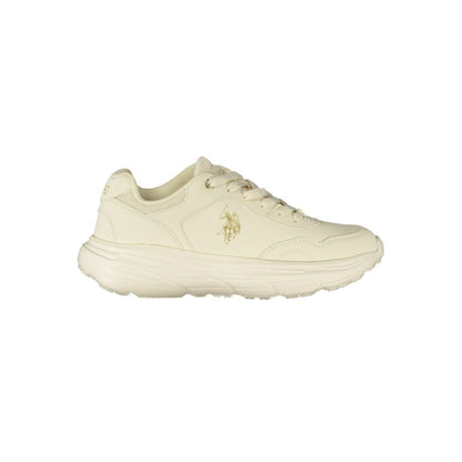 U.S. POLO ASSN. White Polyester Athletic Sneakers for Women